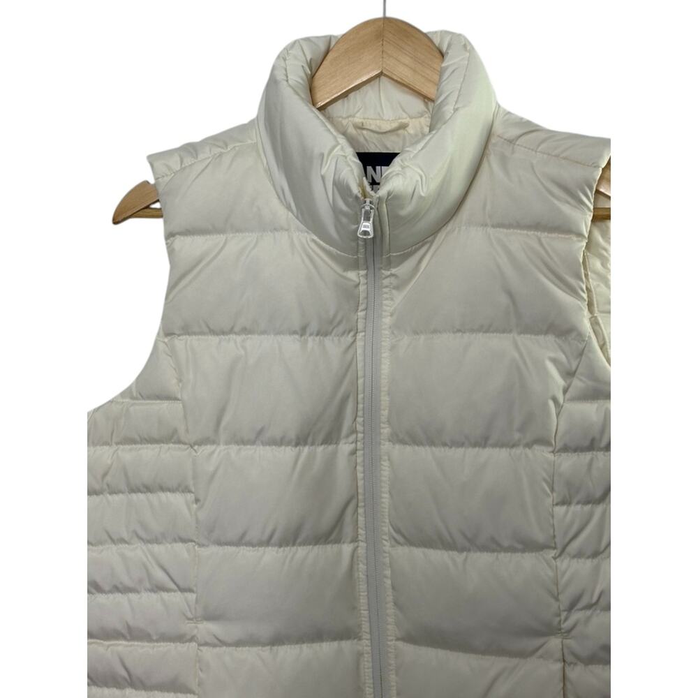 Lands End Ivory Goose Down Puffer Full Zip Vest Women's Large 14/16 NEW - Picture 2 of 7